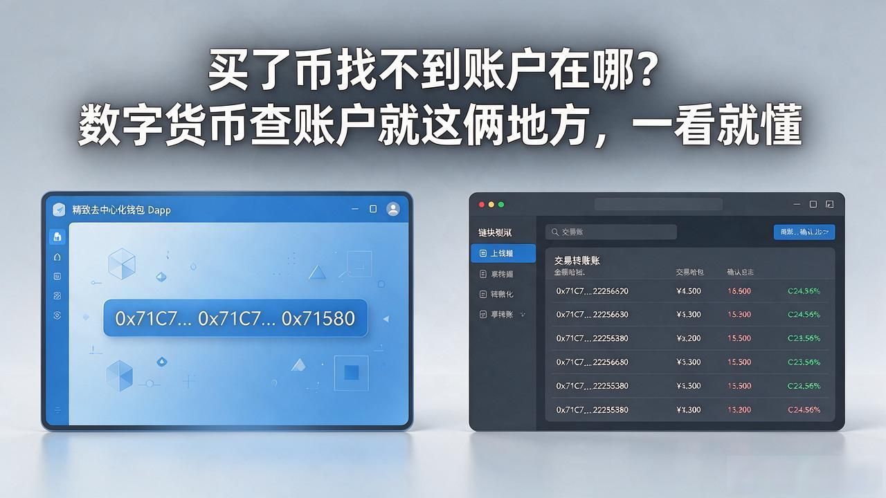 买了币找不到账户在哪？数字货币查账户就这俩地方，一看就懂