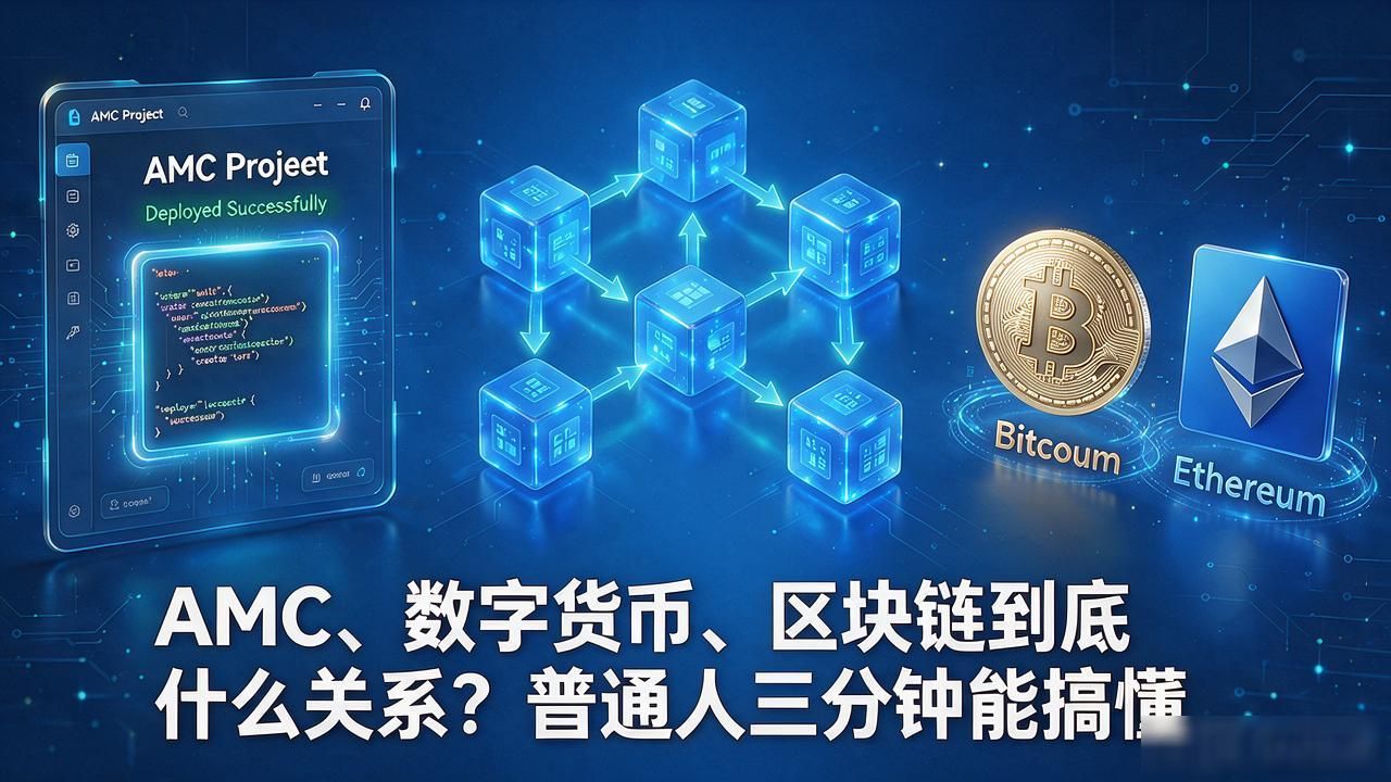 AMC、数字货币、区块链到底什么关系？普通人三分钟能搞懂
