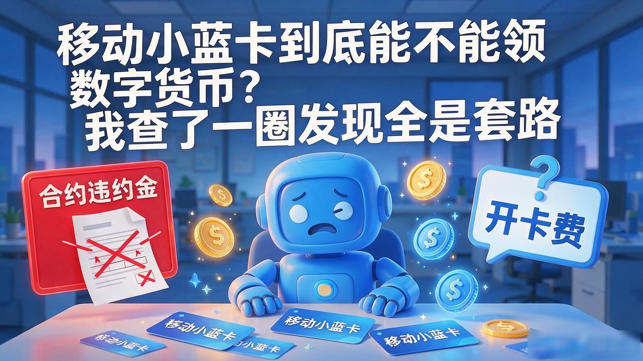 移动小蓝卡到底能不能领数字货币？我查了一圈发现全是套路