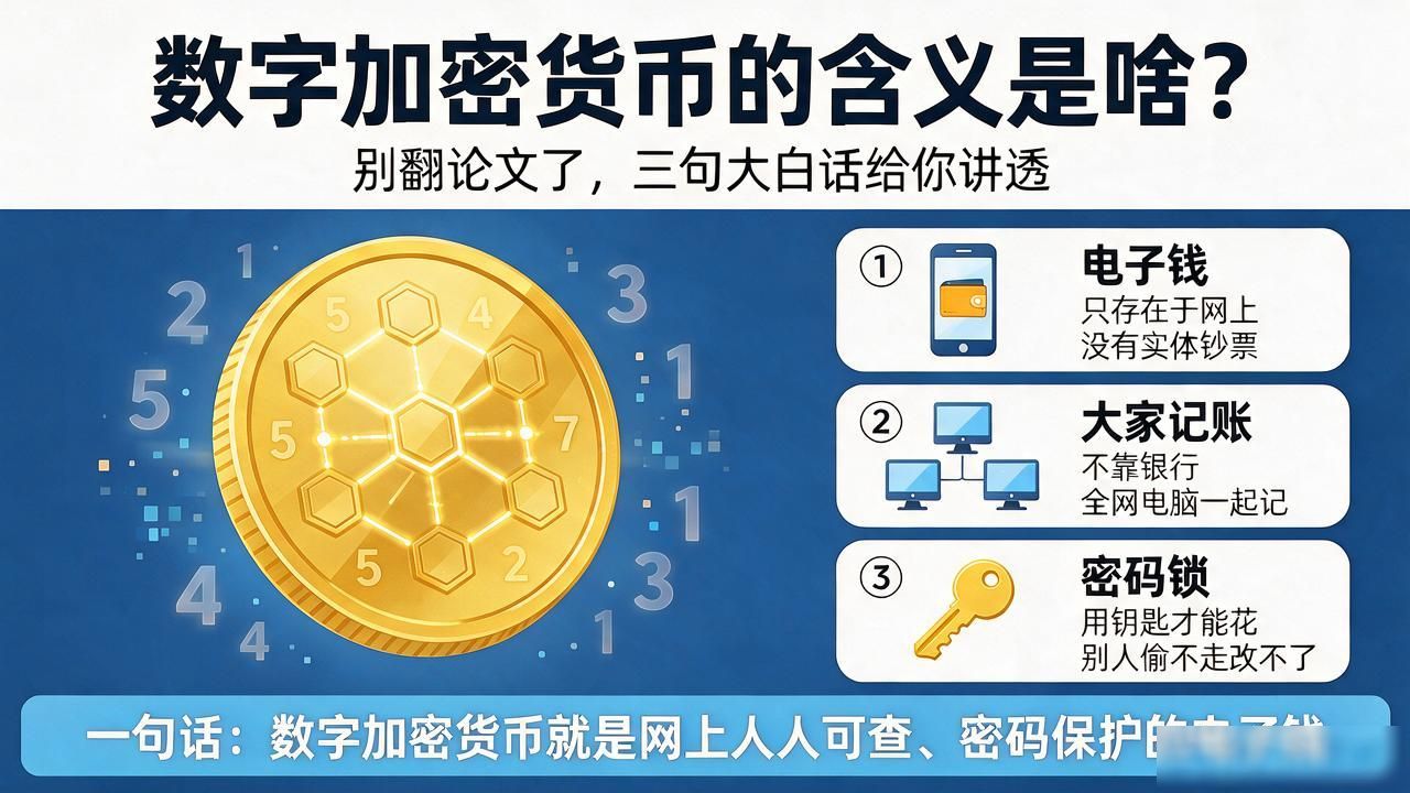 数字加密货币的含义是啥？别翻论文了，三句大白话给你讲透