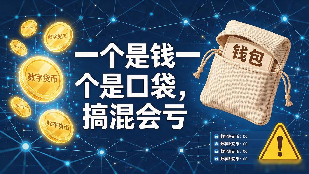 数字货币和钱包到底有啥区别？一个是钱一个是口袋，搞混会亏