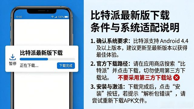 比特派最新版下载条件与手机系统适配说明