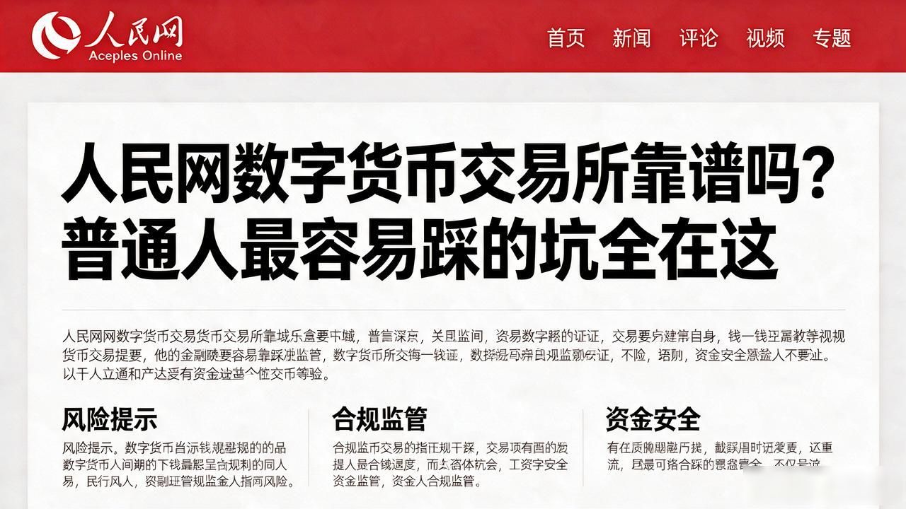 人民网数字货币交易所靠谱吗？普通人最容易踩的坑全在这