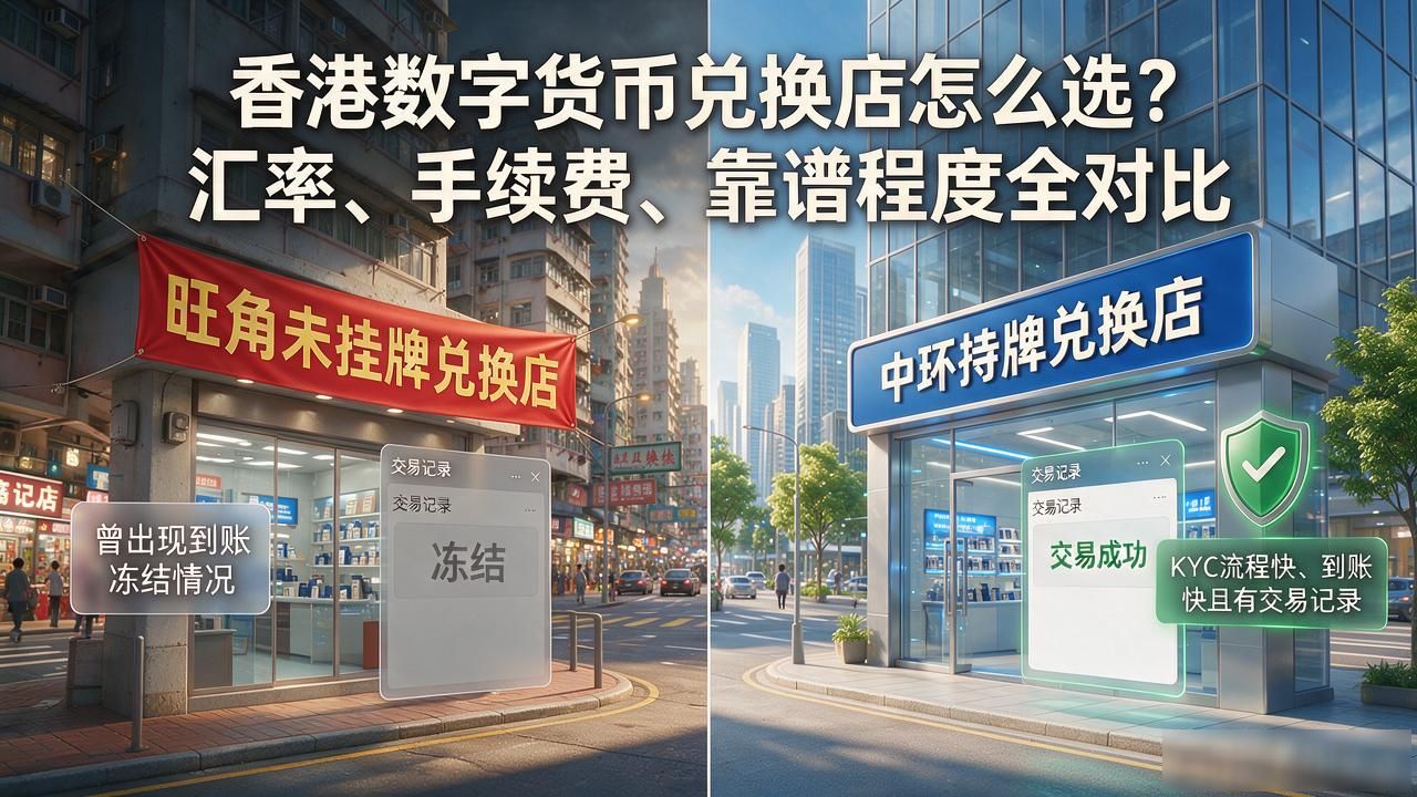香港数字货币兑换店怎么选？汇率、手续费、靠谱程度全对比
