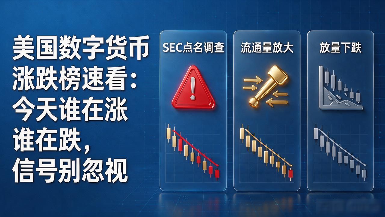美国数字货币涨跌榜速看：今天谁在涨谁在跌，信号别忽视