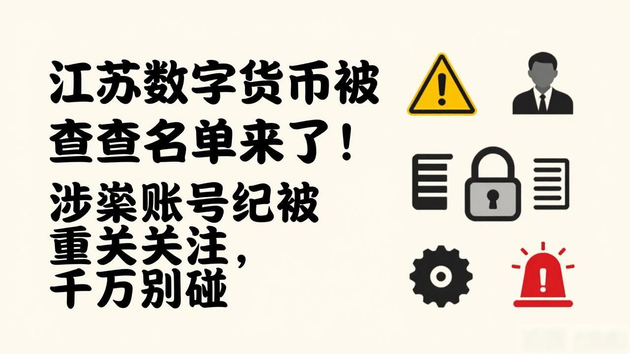 江苏数字货币被查名单来了！涉案账号已被重点关注，千万别碰