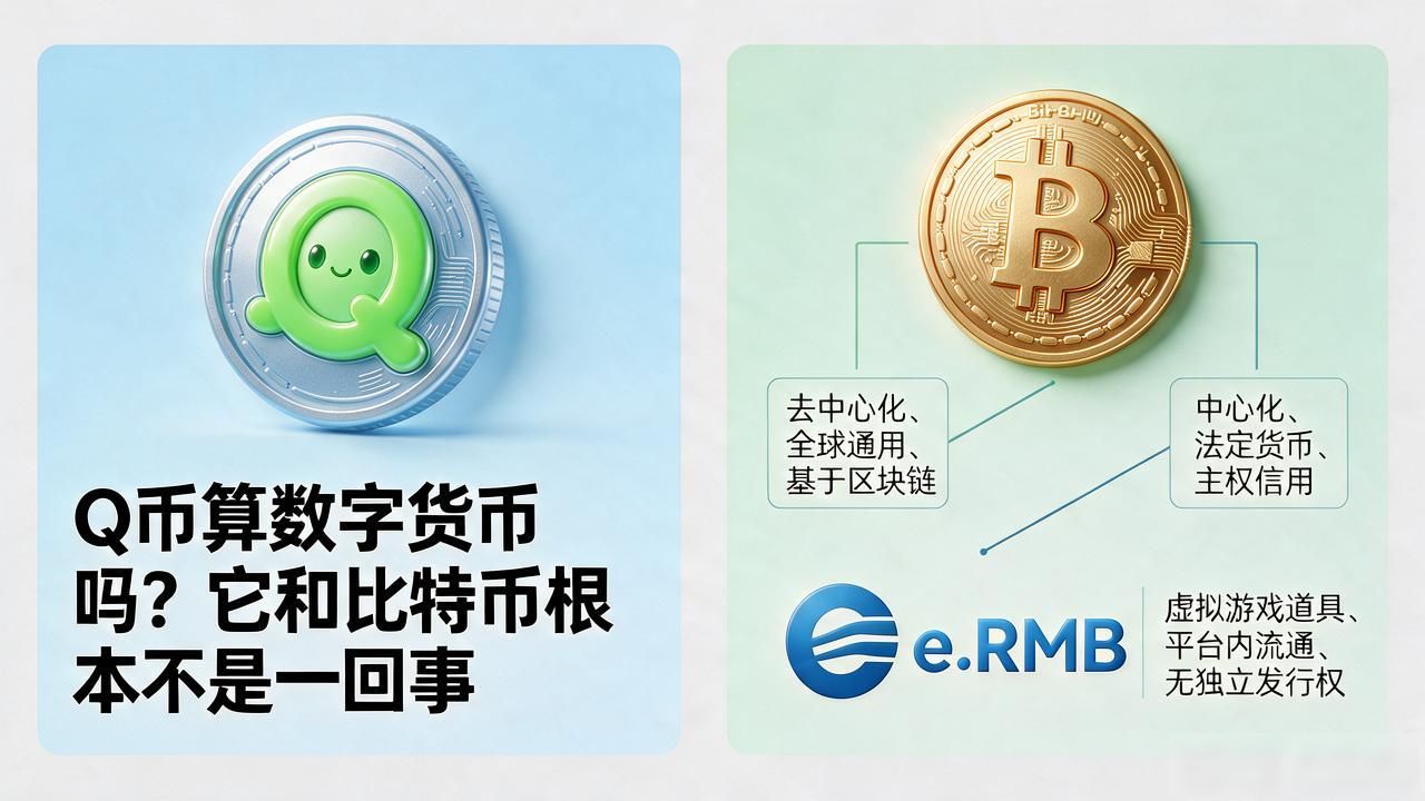 Q币算数字货币吗？它和比特币根本不是一回事