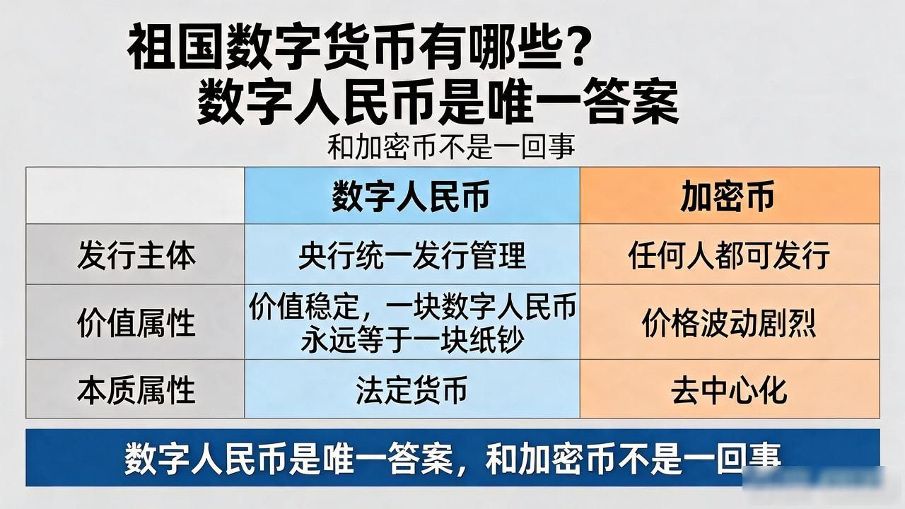 祖国数字货币有哪些？数字人民币是唯一答案，和加密币不是一回事